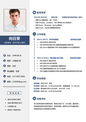 網(wǎng)絡工程專業(yè)軟件開發(fā)工程師簡歷模板